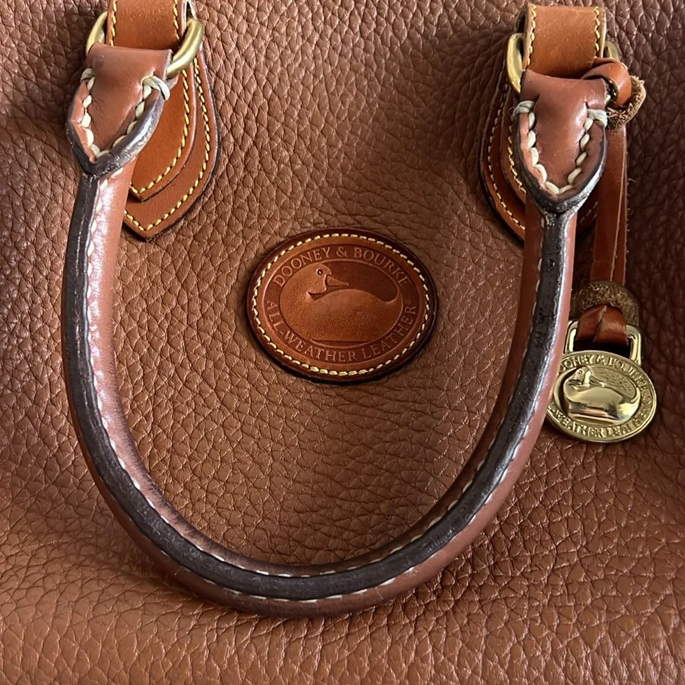 Dooney & Bourke Brown Pebbled Leather Satchel